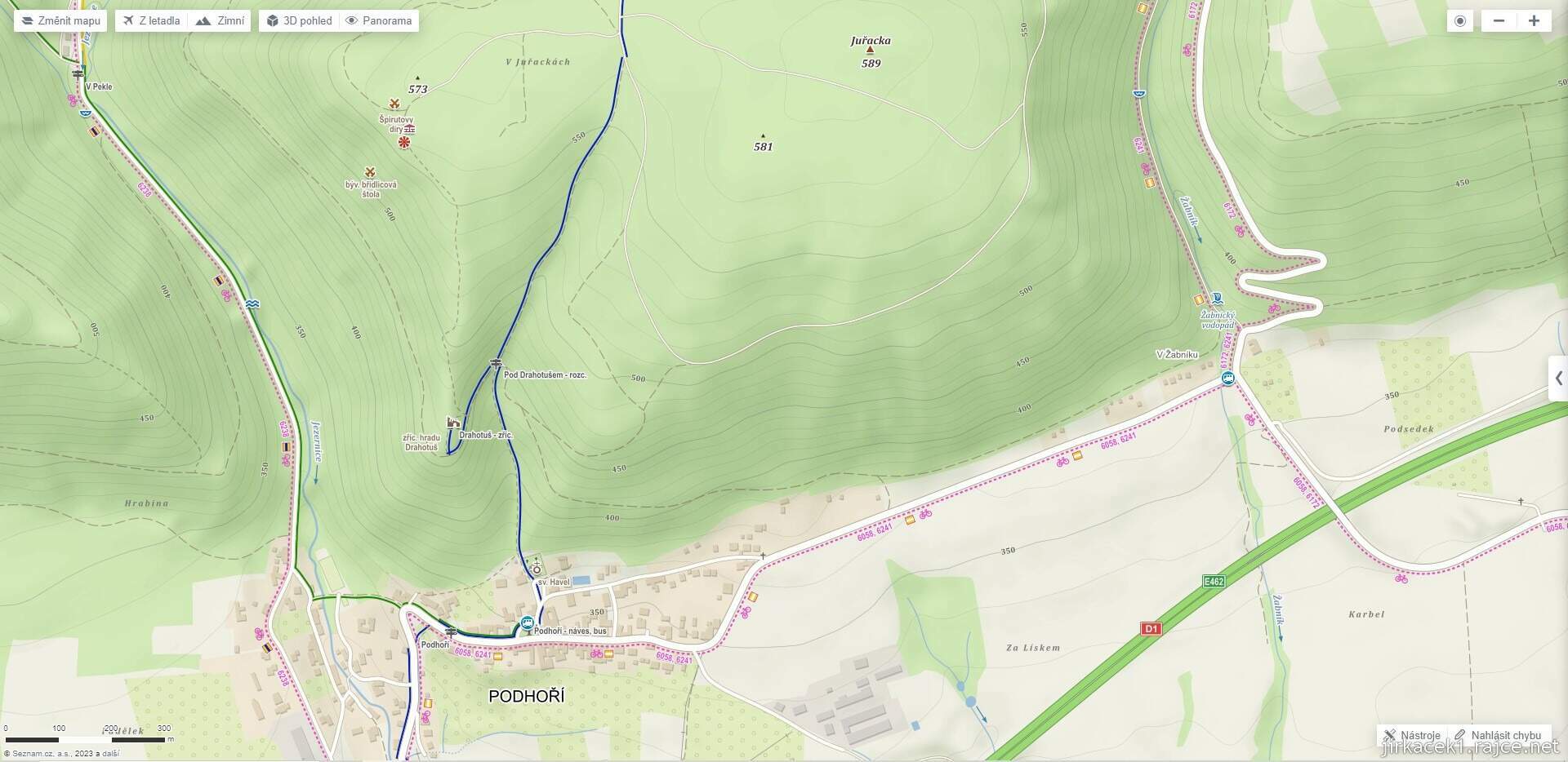 Jak jsme obešli Juřacku nikoli Juračku - mapa výletu