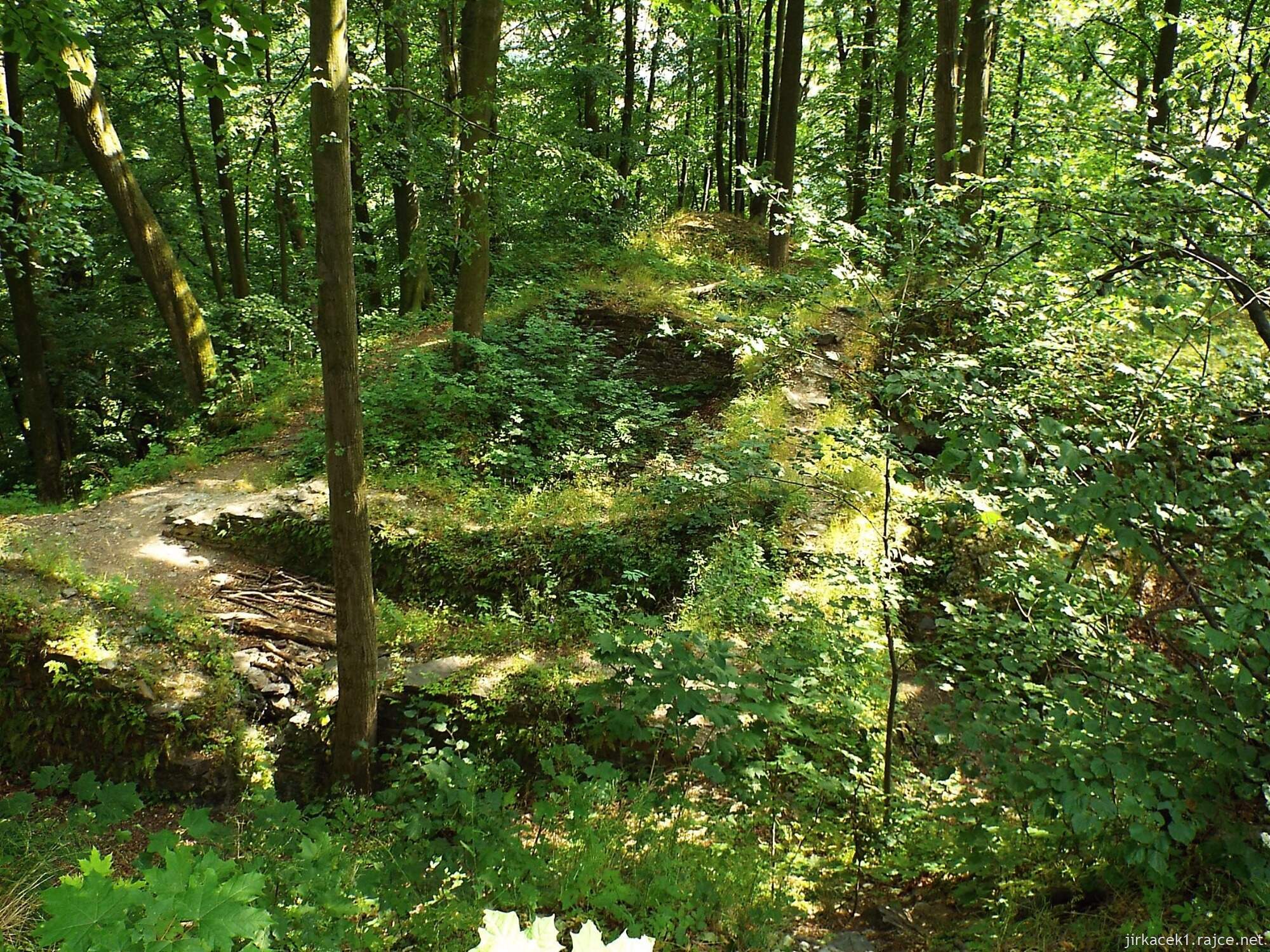 H - okolo Juřacky 25 - hrad Drahotuš - zbytky zdí paláce