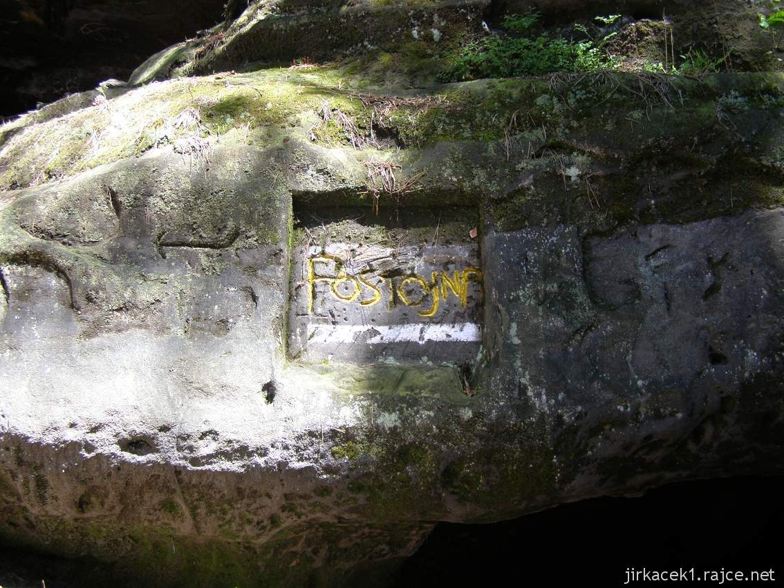 Klokočí - Jeskyně Postojná - Amerika - nápis na skále v roce 2012