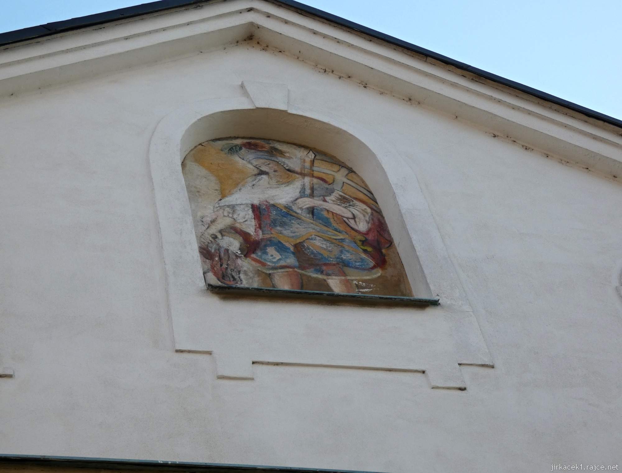 Valašské Meziříčí - stará krásenská radnice 15 - freska sv. Floriána ve štítu severozápadního průčelí